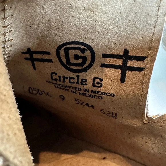 Circle G by Corral Leather Ankle Booties Western Boho Chic  - Size 9 - Picture 9 of 11